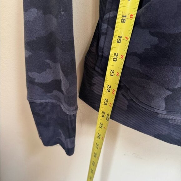 Lululemon Scuba Hoodie Light Cotton Fleece Jacket Pockets Zip Camo Deep Coal 10 - Picture 16 of 16